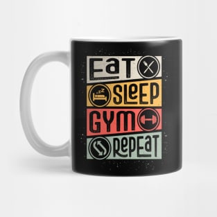 Eat Sleep Gym Repeat - Classic Fitness Quote Mug